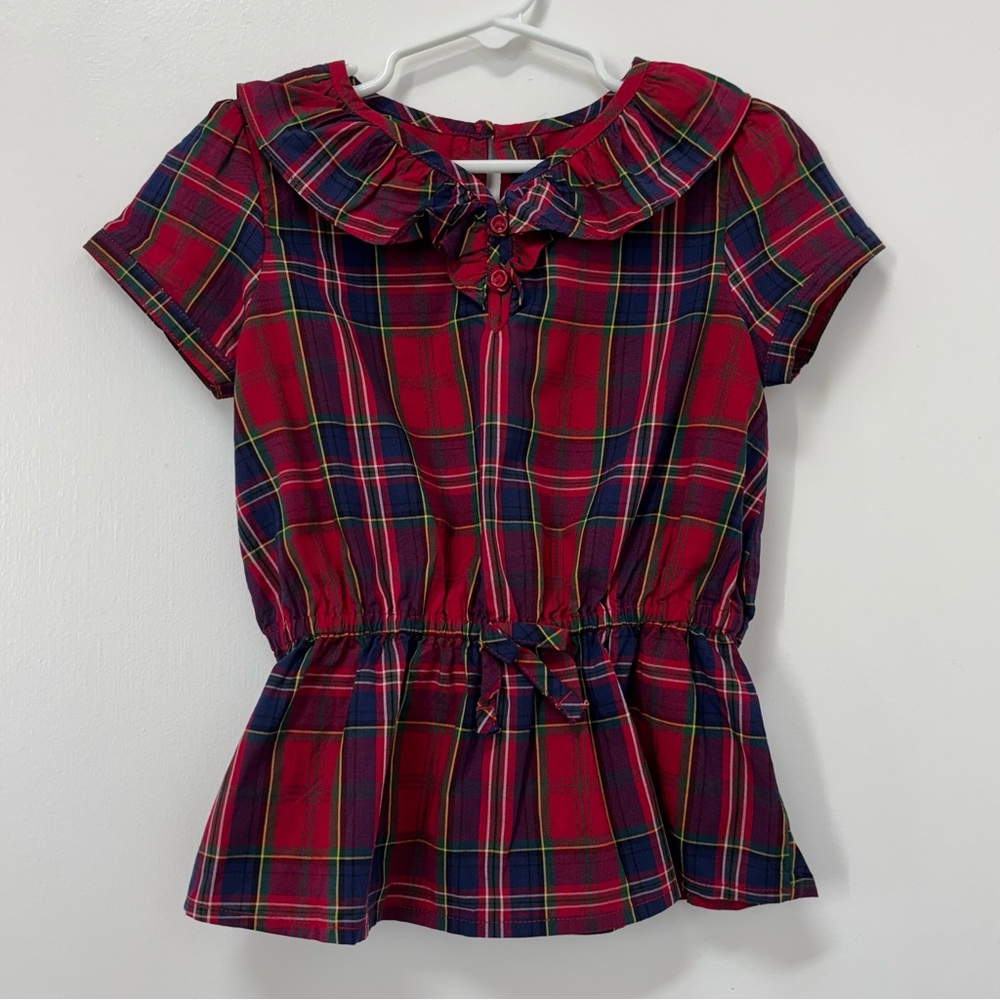 NWT Gymboree 2010 Red Tartan Plaid Blouse Holiday Celebrations Girl Size 5